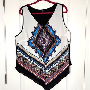 323- IZ Byer Black Print top Size 3X